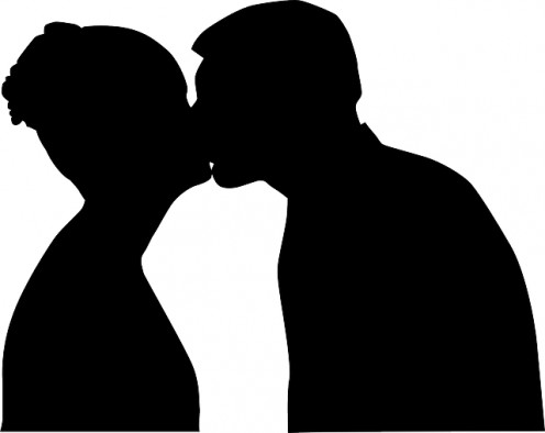  kiss tenderness couple love man silhouette 