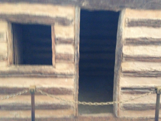 RECREATION OF LINCOLN'S CABIN WHEN HE WAS A BABY, LOCATED IN LINCOLN MEMORIAL - FRONT VIEW