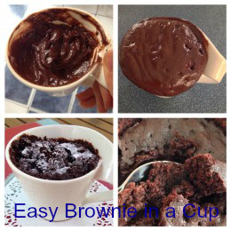 Easy Brownie in a Cup Stages
