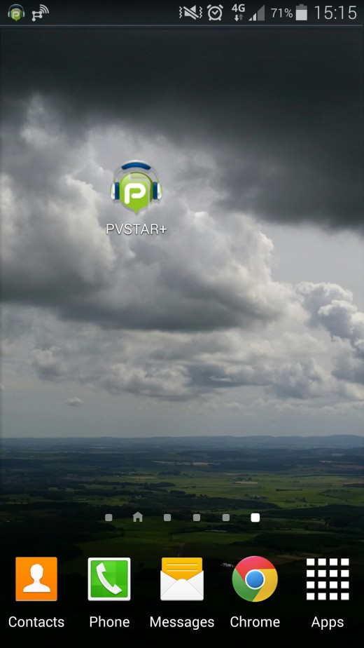 Screenshot of PVSTAR+ playing minimised on my phone. You can see the icons in the top left corner