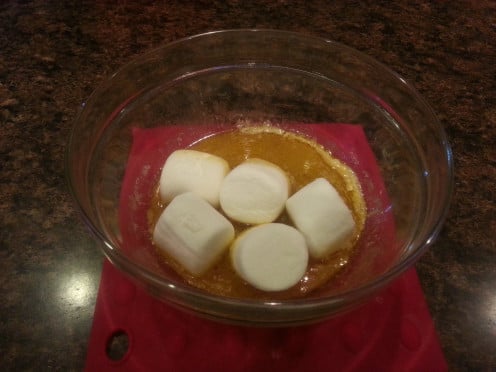* Cooking times vary by microwaves.  Marshmallows should be melted and a little bubbly.  Over cooking will make the sauce harder after cooling.  Less time will leave the sauce a wonderful ooey-gooey texture.