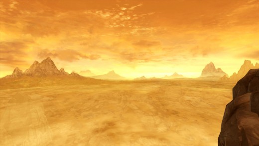 A view across the planet Voss from the main city on the planet, Voss-Ka