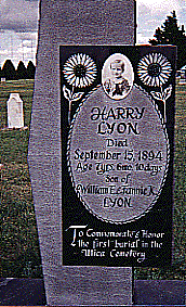 Gravestone of young Harry Lyon in Kansas