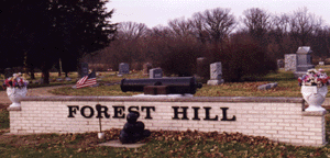 Cemetery front entrance sign