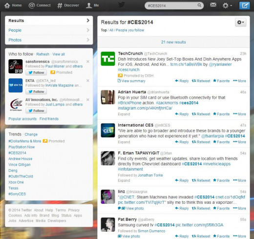 Twitter's design as of 2014