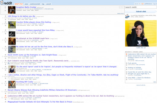 reddit's design, which has hardly - if at all - changed since the site's conception