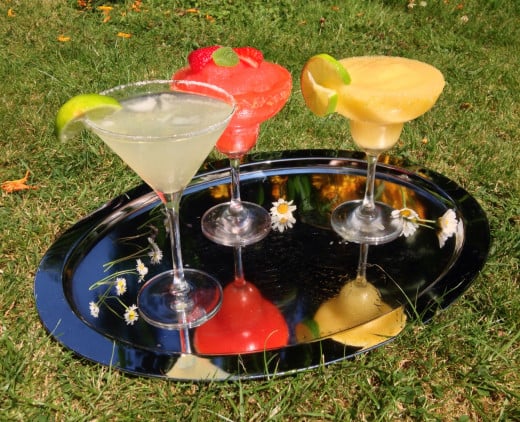 Margaritas Melting in The Sunshine. (Margarita means daisy in Italian and Spanish. Hence why there are daisies strewn around the tray in the group photo if you were wondering!)