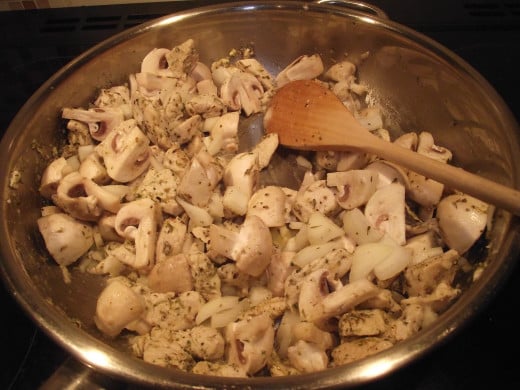 add in onions and mushrooms