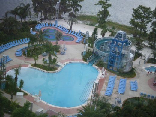 One of the many different pools on the Disney property