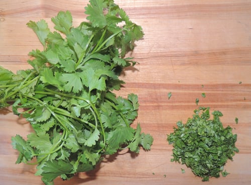 cilantro diced--left to right