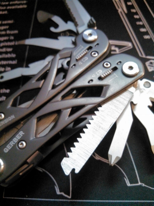 This Gerber multitool came in handy while camping due to its many uses.