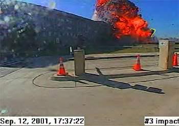 This is the moment of impact at the Pentagon on 9-11, but note the date on the photo plus the fact that until recently, this was the only evidence permitted for general view. Such manipulation encourages conclusion jumping.