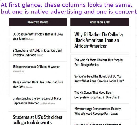 Open platform, sponsored stories example from Slate.com