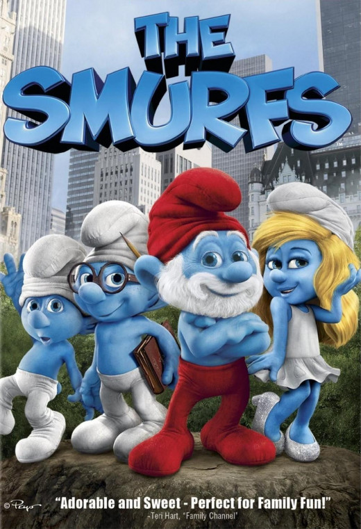 With the voices of Katy Perry and Anton Yelchin in "The Smurfs"