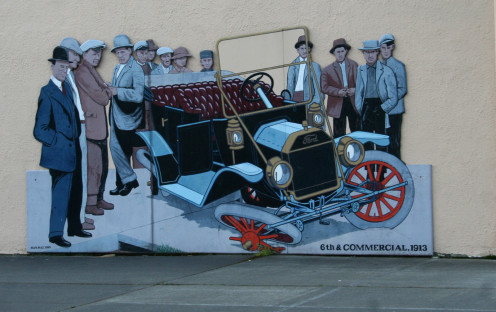Flat tire wall mural