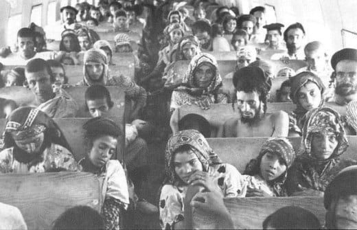 Like many of the Jews who immigrated to Israel in the 1950s, these Yemeni refugees stayed at the Shaar reception centre in Haifa when they first arrived in the Jewish state.