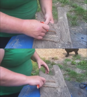 After the first handle section is smoothed use it as a pattern to trace the second handle section.