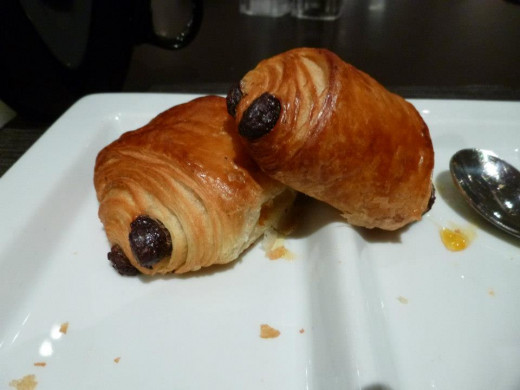 Two flaky pains au chocolat