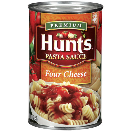 This is my favorite sauce for pasts. Hunt's four cheese has a rich, creamy taste and is not acidic. No sugar needed!