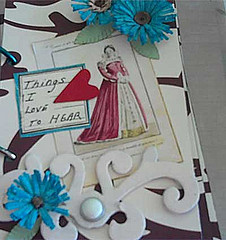 Chipboard embellishment makes a striking addition to this hand made book