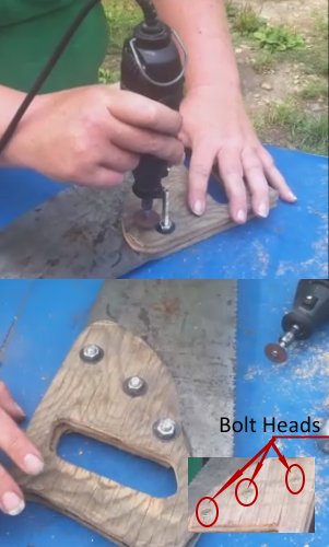 The bolts are too long so I will cut them off with a metal cutting disc on my dermel.