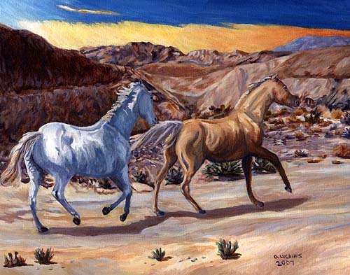 Running Horses, Acrylic painting