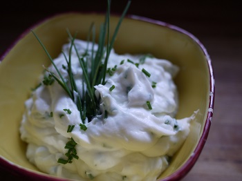 Strained yogurt made into dip