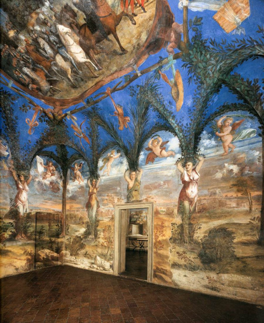 Dosso and Battista Dossi, Detail of the frescoes in the Sala delle Cariatidi (1530), Pesaro Villa Imperiale