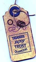 Tag Decorated with Altered Items From the Hardware Store