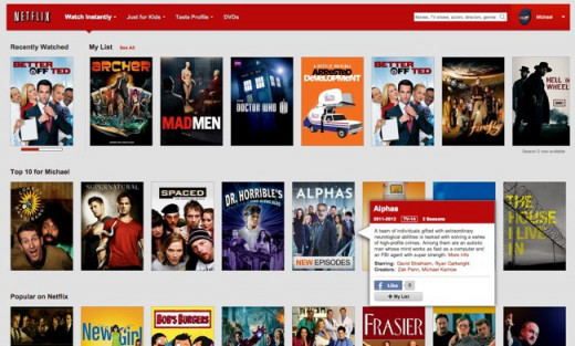 Netflix Instant library- thousands of films and TV series available to stream instantly - Part 1
