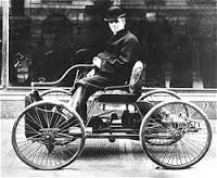 one of the first models that steered with a tiller instead of wheel