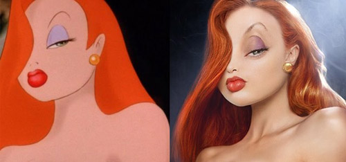 Jessica Rabbit with Red Lipstick
