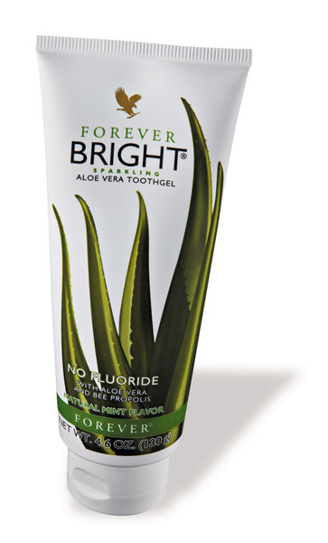 Fluoride Free Forever Bright Aloe Vera Based Toothgel.  Ships to many locations around the world. 