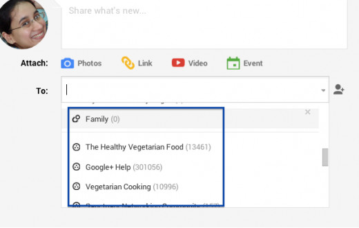 The Communities you've joined will be displayed along with number of members when you click in the "To:" box and scroll down.   