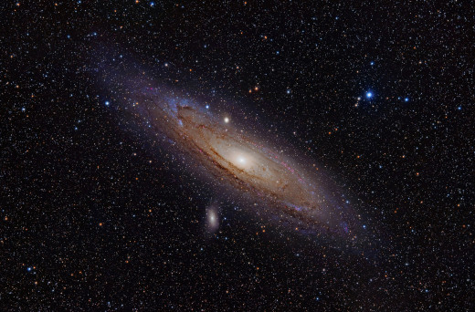 The Andromeda Galaxy, our nearest intergalactic neighbor, is 2.6 million light years away... and closing! We've got 4.5 billion years to get ready. 