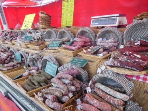 The most amazing sausage choices I ever saw was at a farmers market in France.