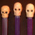 The Halloween skull has slowly gotten less detailed and less angular. My oldest skeleton is the smallest one on the far left in the picture. There are even more skeleton designs available. Some of the more recent include a glow-in-the-dark skull and The Halloween skull has slowly gotten less detailed and less angular. My oldest skeleton is the smallest one on the far left in the picture. There are even more skeleton designs available. Some of the more recent include a glow-in-the-dark skull and