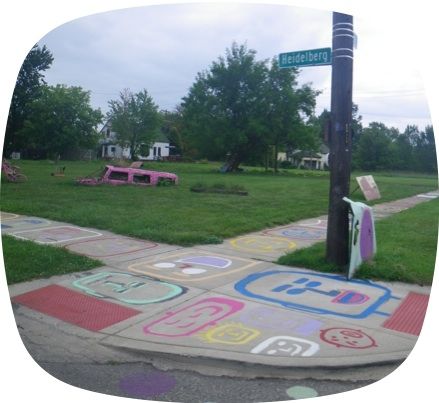 Street sign at entrance to Heidelberg Project, Detroit MI