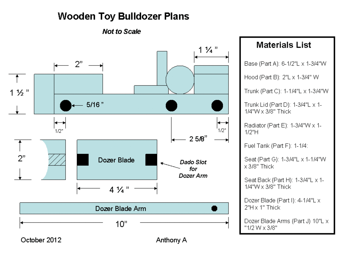 Ahap Oyuncak Bulldozer Planlar
