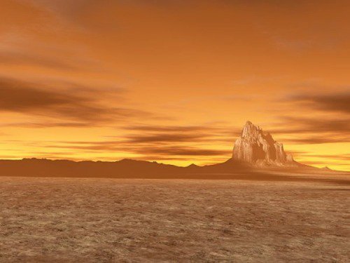 Distant Vistas. The terrain is Shiprock, New Mexico.