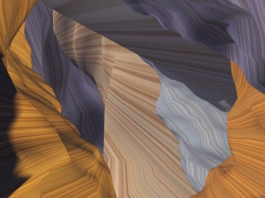Buffalo Canyon - I wanted to see if I could make something that looked somwhat like Antelope Canyon. This has a vague resemblance. I made different images and combined them in Paint Shop Pro.