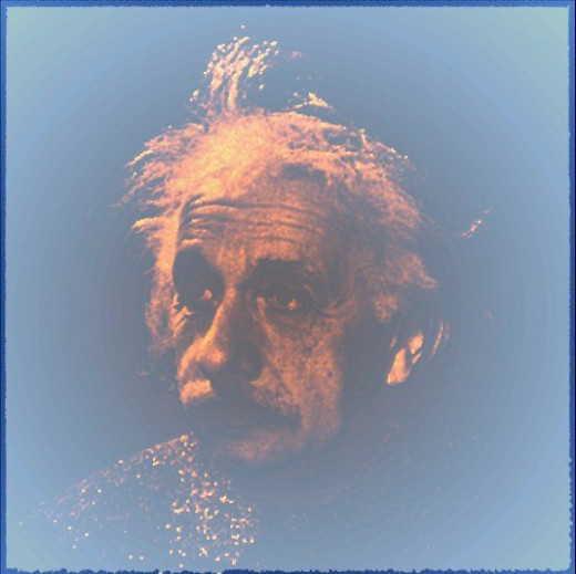Einstein - There was a tutorial that showed how to make a terrain of something, and then by using certain atmospheric effects, to get a good two-tone picture. I tried it just for the heck of it, and this is what I got.