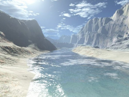 Paradise - Another early successful image. Again, I don't remember where the terrain came from.