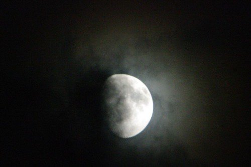 Moon with haze.