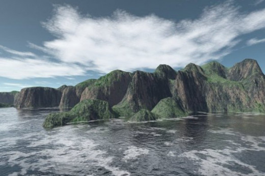 Contrasts Tropical - This image and the next one show two different treatments of the same terrain.