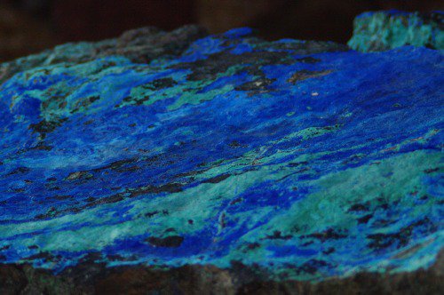 One of a number of good mineral specimens. Azurite and Malachite from Morenci, Arizona.