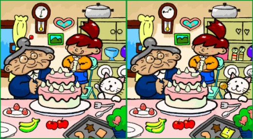 This spot the difference is available at http://en.wikipedia.org/wiki/File:Spot_the_difference.png.