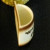Aerial view of half coffee cup.