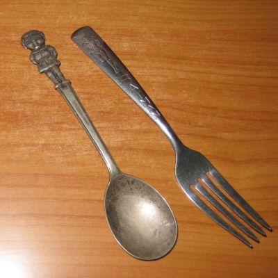 Campbell's Soup Girl Spoon and Batman Fork
