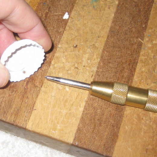 Use a Center Hole Punch to Make Bottle Cap Snowmen